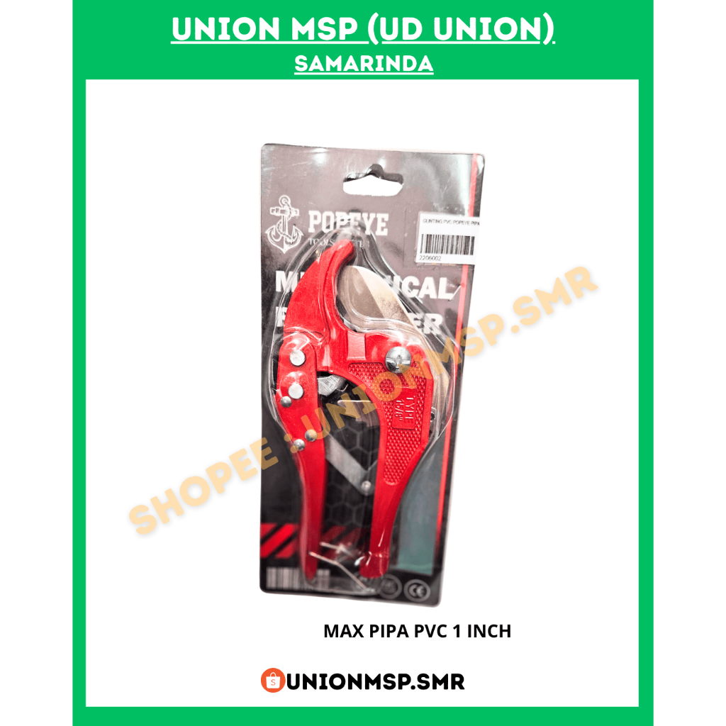 

POPEYE Mechanical Pipe Cutter Max 1 Inch / 25mm Alat Potong Pipa PVC PPR PE Presisi