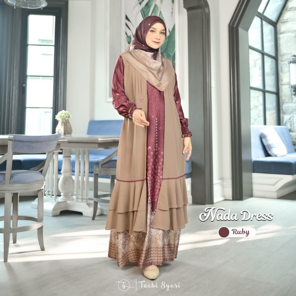 [Dress Only] Tachi Syari Nada Dress Gamis Pesta Wanita Modern Mewah Elegan
