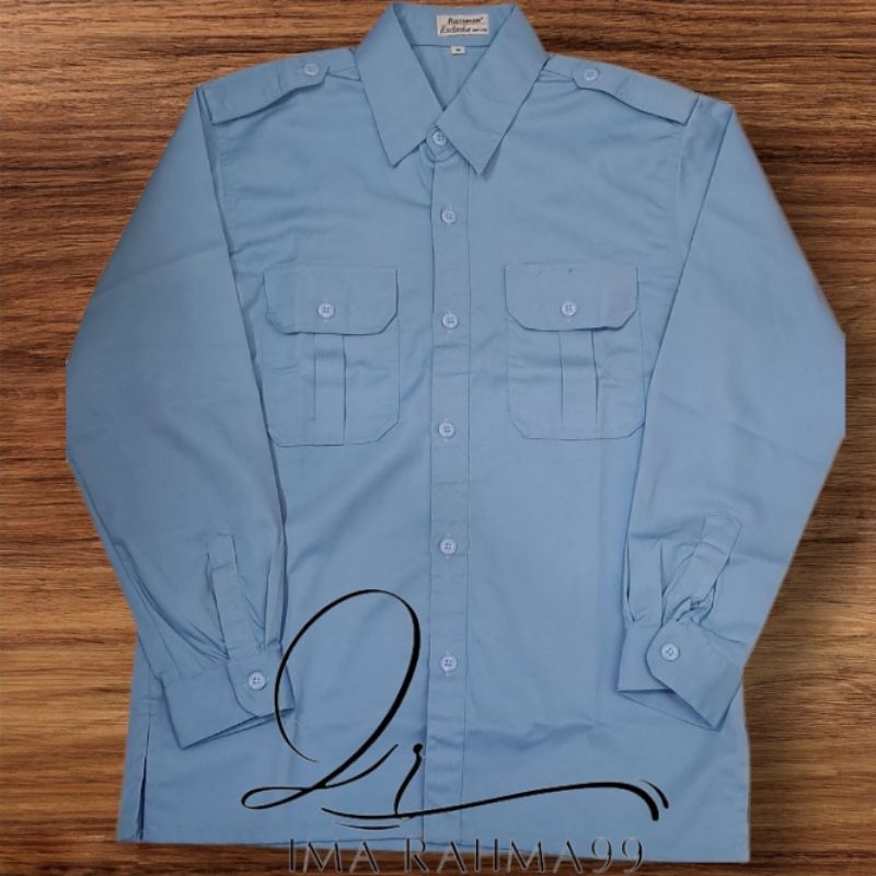 kemeja PDH PDL seragam PDH PDL baju PDH PDL biru muda kantong 2
