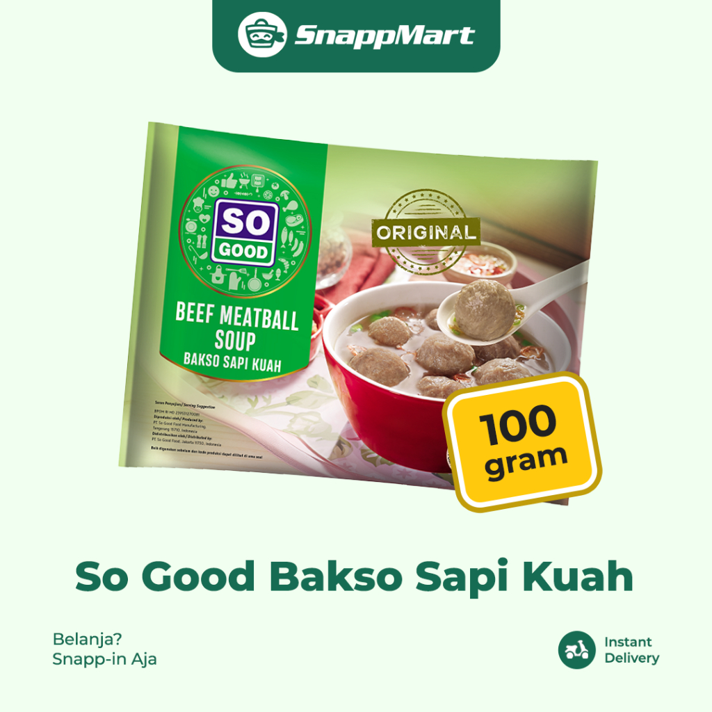 

So Good Bakso Sapi Kuah (100 gram) - INSTANT / SAMEDAY - Frozen Food