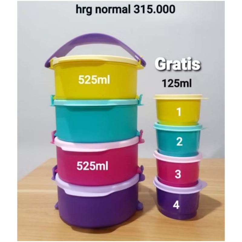 Fun click to go set tupperware rantang susun tupperware free