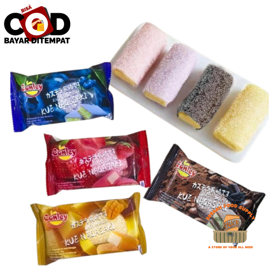 

[ BERKAH ] Conley Kue Nagasaki 35gr Mochi Coklat Stroberi Mangga Bluberry Mooncake Softcake Mochi Kue Lembut Aneka Rasa Cemilan Murah Halal All Varian