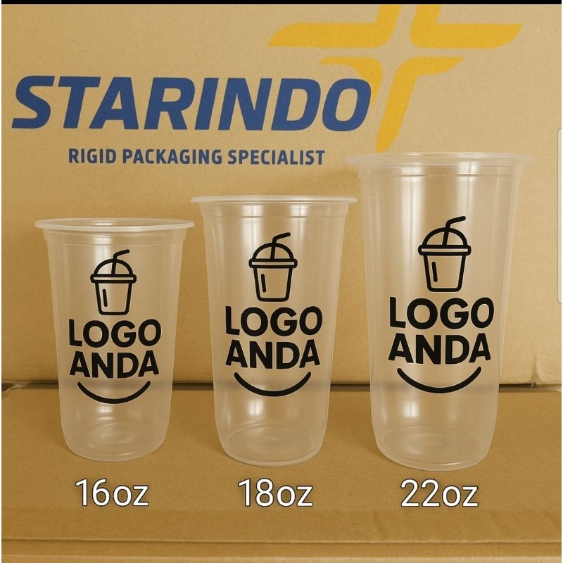 SABLON GELAS CUP PLASTIK 22 oz Oval STARINDO