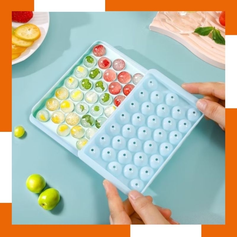 Cetakan Es Batu Bulat Kecil 33 Lubang / Cetakan Puding Jelly Ball plastik 33 Sekat kecil / Cetakan S