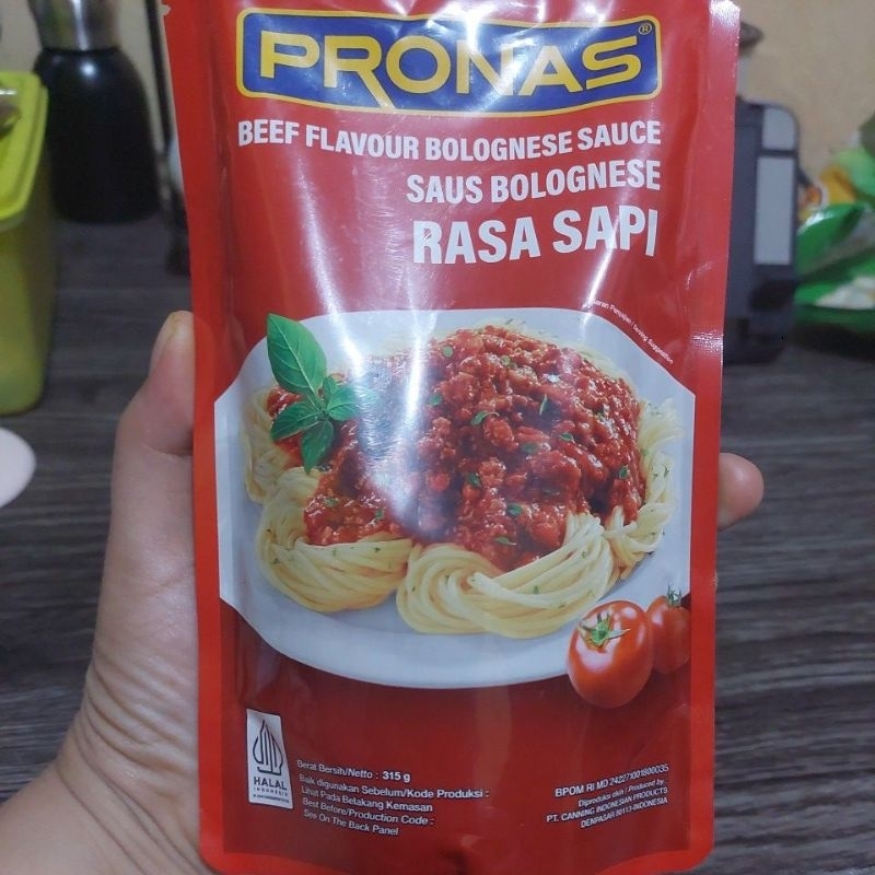 

SAUS SPAGHETTI BOLOGNESE DAGING SAPI PRONAS 315 GRAM