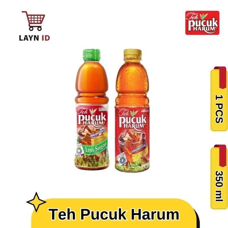 

Teh Pucuk Harum 350 ml - Minuman teh rasa teh melati dan Less sugar tanpa gula