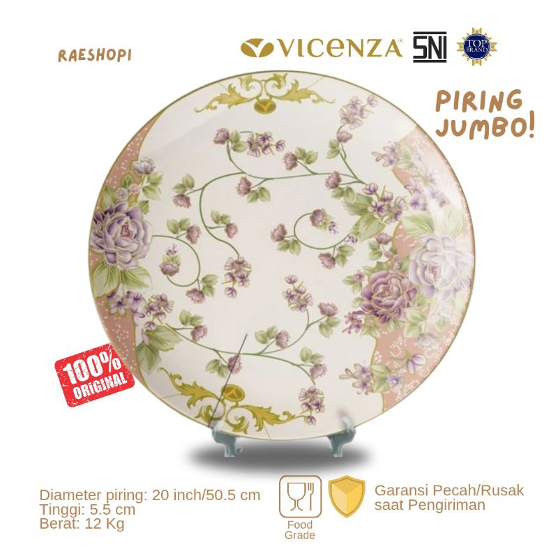Vicenza Piring Besar 20 inch / 50 cm P13 motif Magnolia/Padi