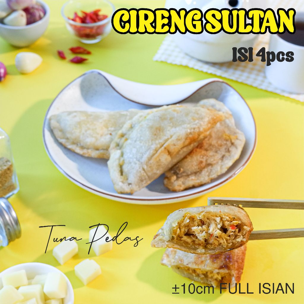 

Lurugein - Cireng Sultan Tuna Pedas (NAMPOL) Daging Tuna Premium Isi 4pcs Frozen FULL ISIAN