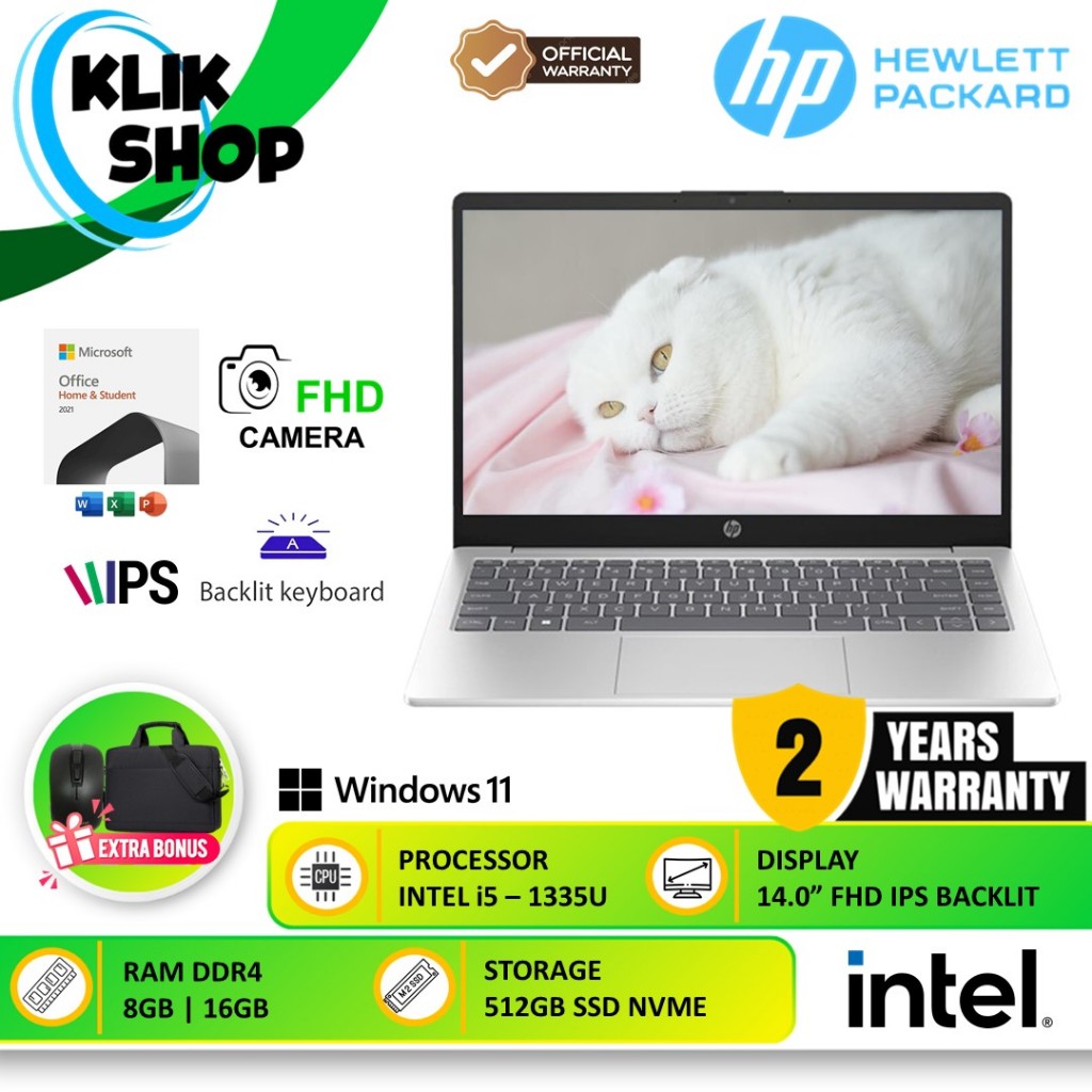 Laptop GAMING HP Core i5 1335U RAM 16GB SSD 512GB FHD IPS Win11Home Baru Original