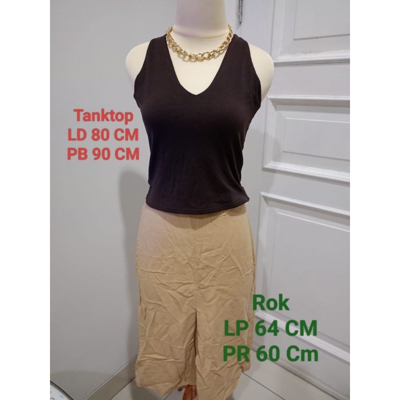 Set Kamisol & Rok Linen Keren (Premium)