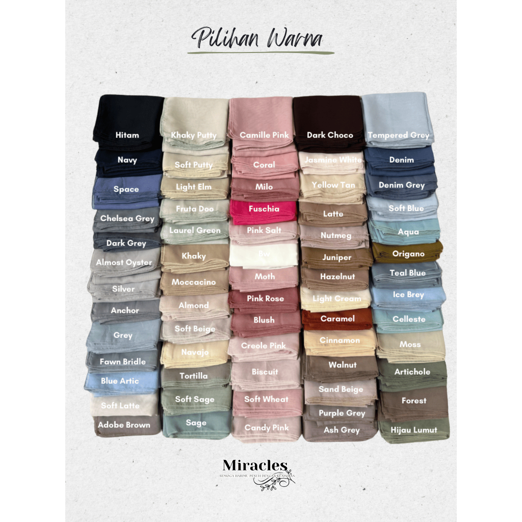 Miracles Hijab Paris Jadul Premium Daily TerlarisPastel