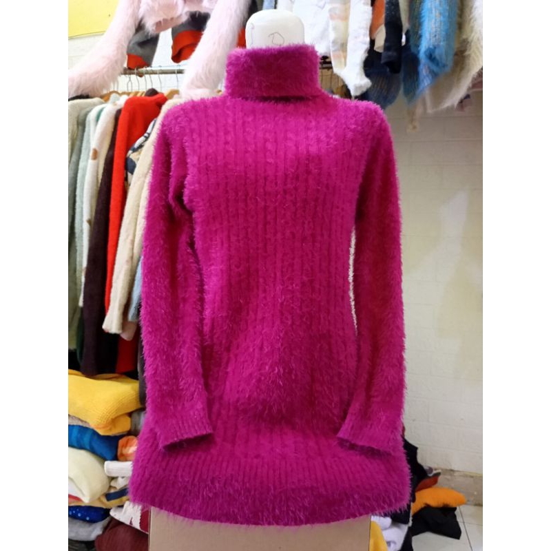 Sweater / Cardigan rajut fuzzy( rajut anggora)