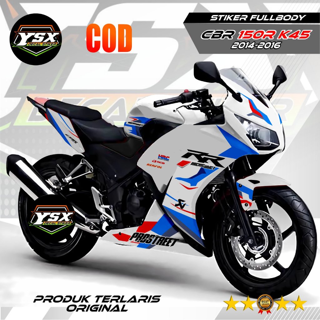 Decal Cbr 150 K45 Lokal Stiker Fullbody Desain Livery Putih