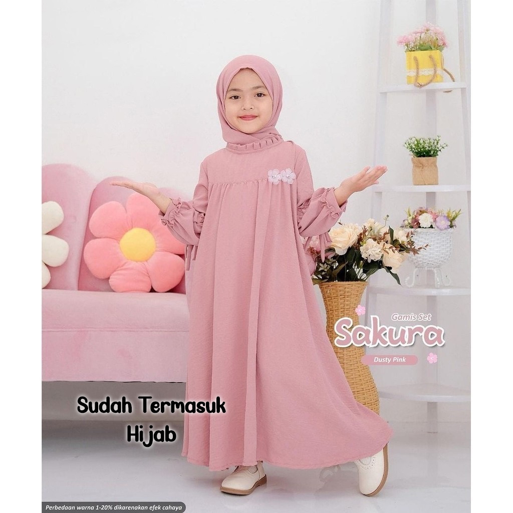 Trend Gamis Sakura Anak Perempuan Muslim