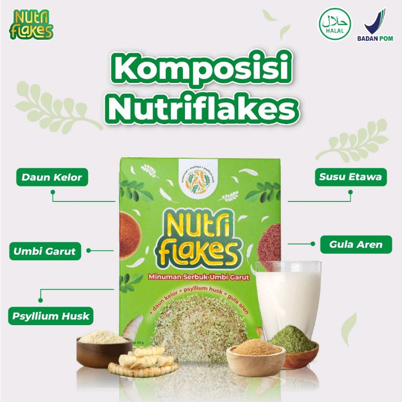 

Nutriflakes Original Sereal Umbi Garut Solusi Atasi Asam Lambung Magh Gerd, Suplemen Makanan
