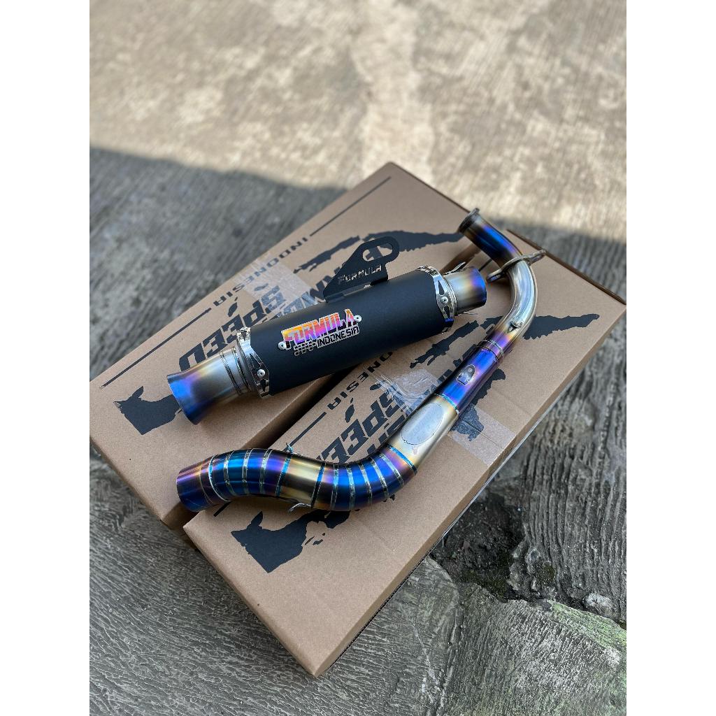 Knalpot Racing Non Samlong Sunblue Black Series Original Formula Speed Indonesia Pnp All MaticFulset