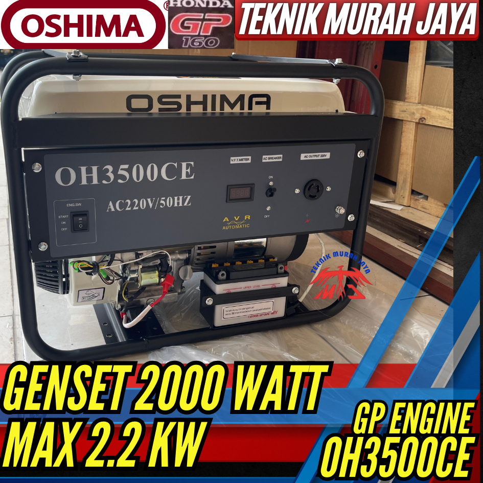 OSHIMA Genset OH3500CE Genset Bensin 2200 watt Generator Listrik OH 3500CE Honda GP160 5.5 HP Jepang