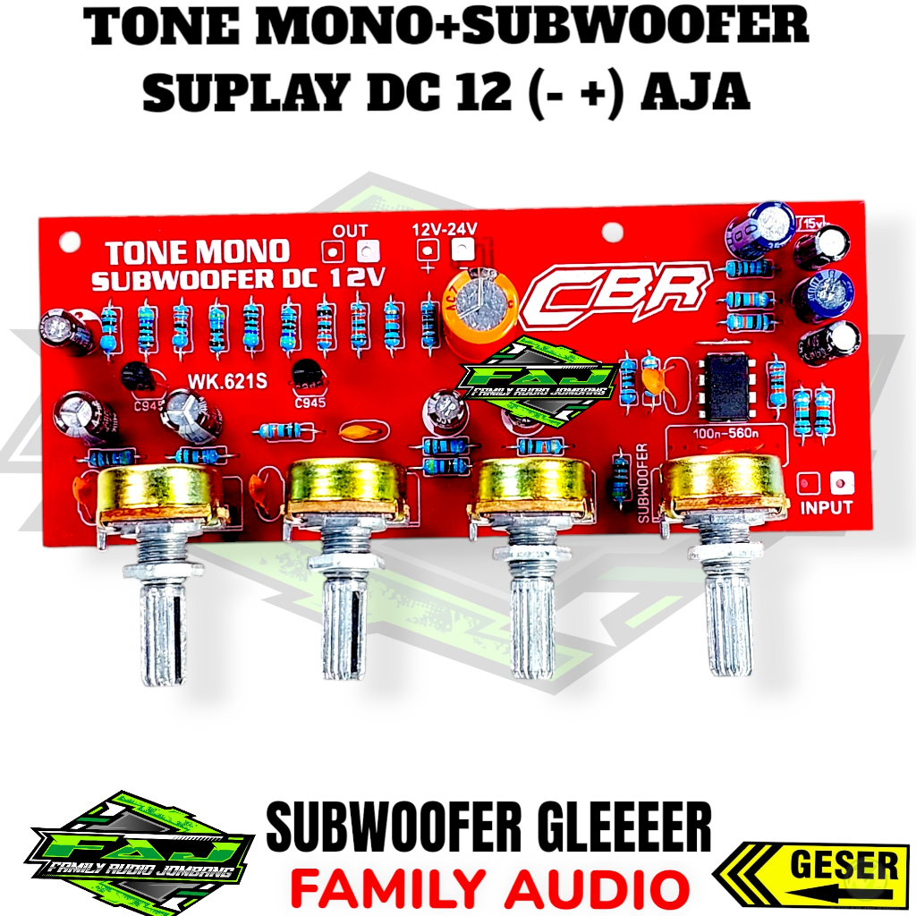 Tone Control Mono+Subwofer dc 12v-24v platinum