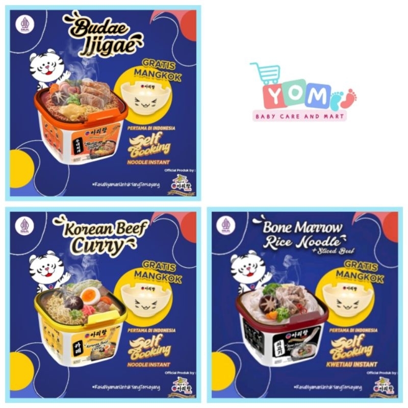 

KHUSUS INSTANT - ARIRANG SELF COOKING BOX BUDAE JJIGAE, BONE MARROW (+ SLICED BEEF) +KOREAN BEEF CURRY 160G + Mangkok