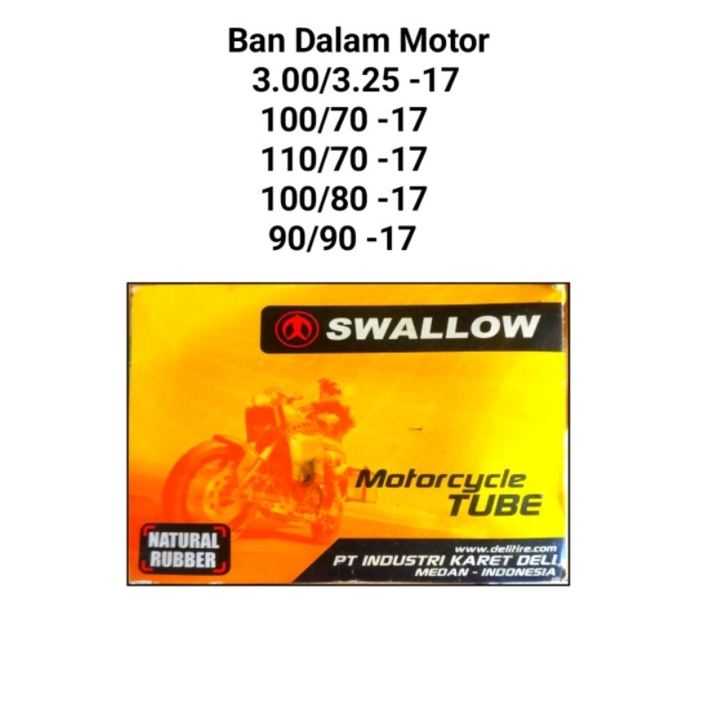 Ban Dalam motor 3.00/3.25 -17 SWALLOW - Ban Dalam motor 100/80-17 SWALLOW - Ban Dalam Motor 110/70-1