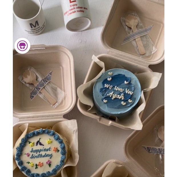 55 Best Product BOX MINI BENTO Cake 5pcs5pcs SENDOK  Bagasse LUNCH Box  Bento Box  Box Bento cake  P