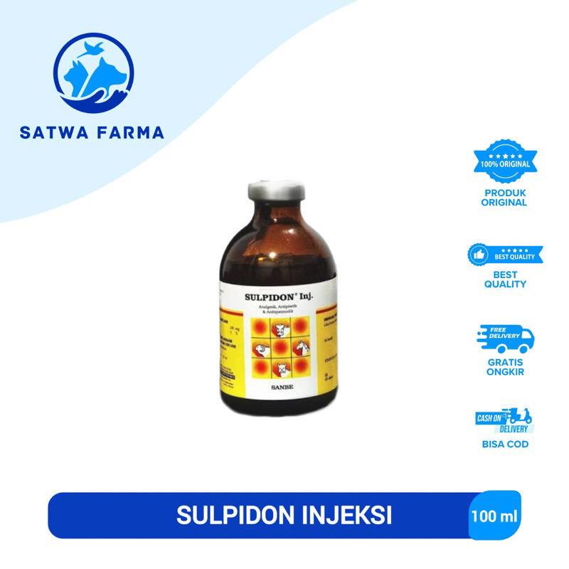 SULPIDON Inj Obat Panas Hewan Analgesik Antipiretik Antispasmodik