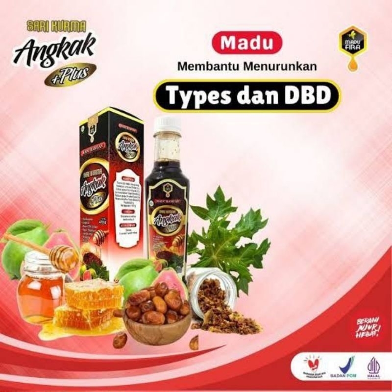 

Madu Fira Sari Kurma Angkak Obat Herbal DBD Tipes Kemasan Besar 470gram