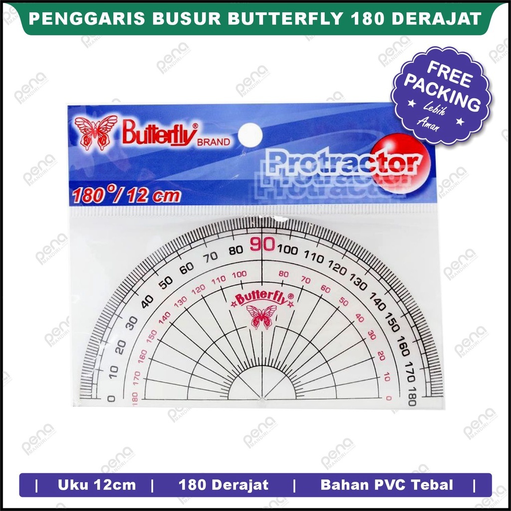 

Penggaris Busur Butterfly 180 Derajat Garisan Busur 180