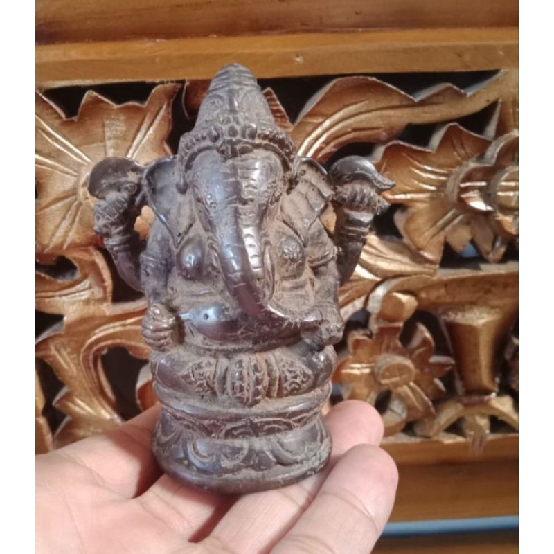 Patung Dewa Ganesha Hitam Perunggu