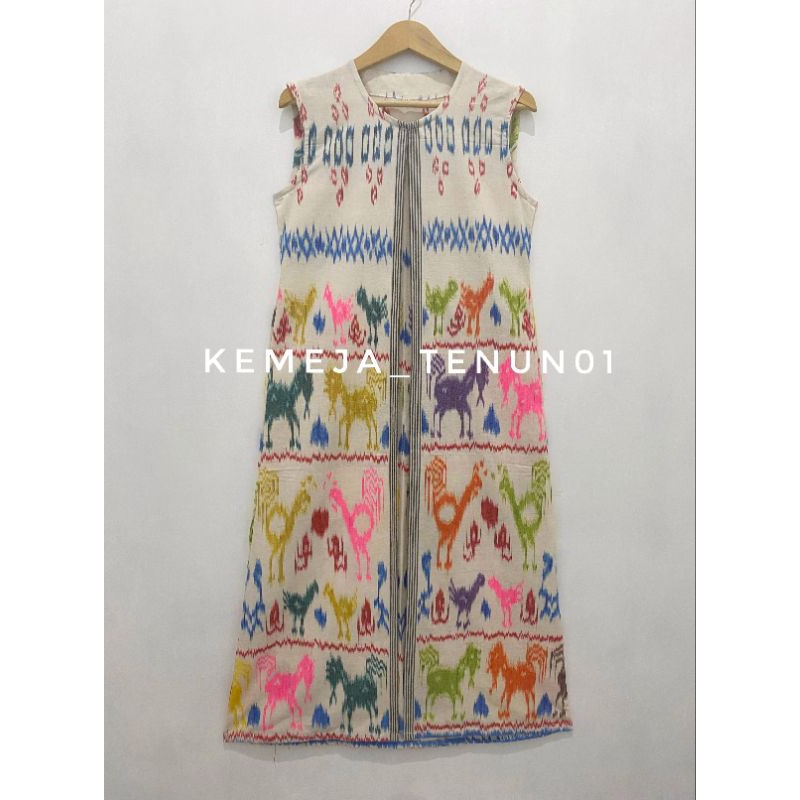 long outer tenun - outer panjang tenun wanita - blazer tenun - outer tenun wanita