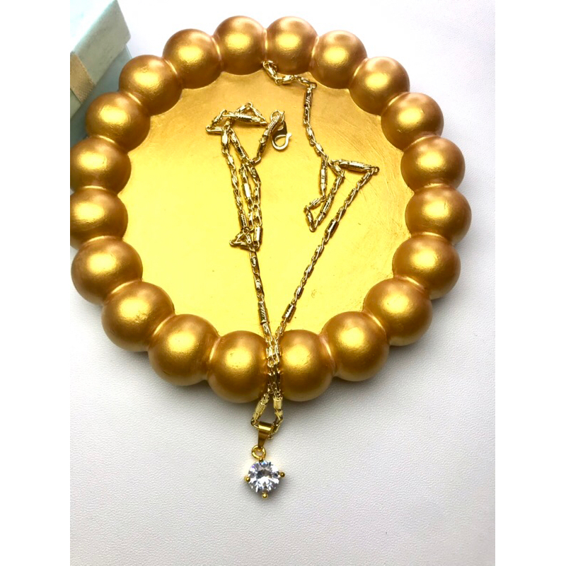 Kalung emas liontin + box perhiasan cantik
