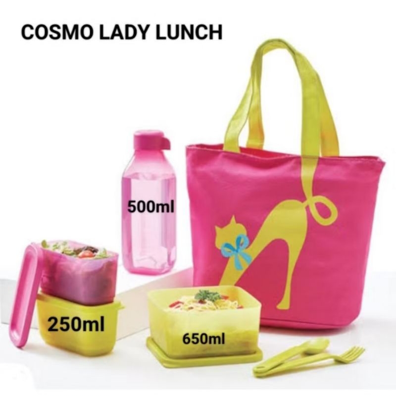 Cosmo lady set tupperware / tempat bekal set tas / tempat makan set