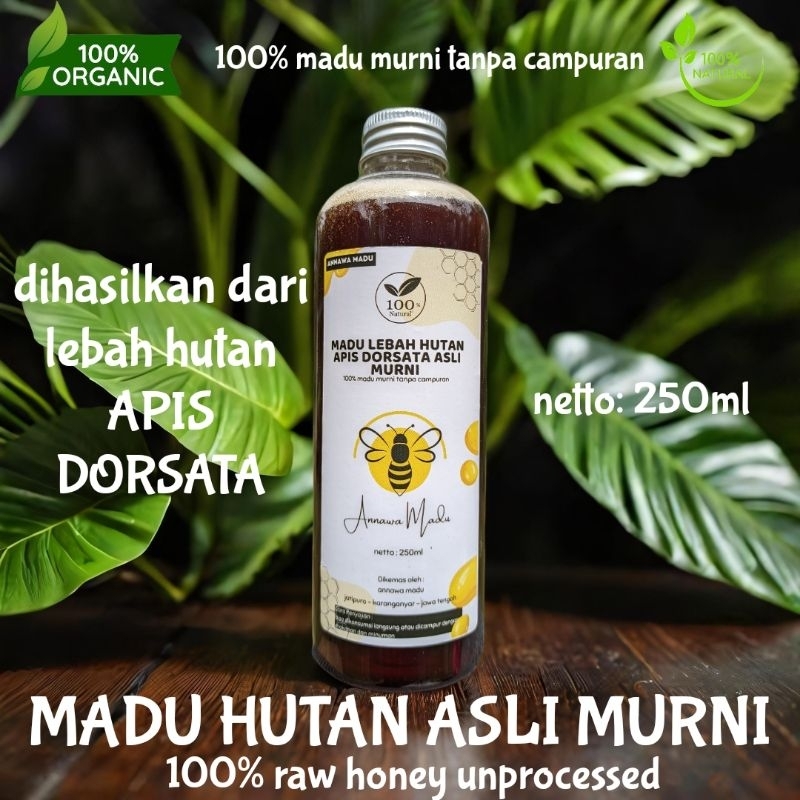 

MADU HUTAN ASLI MURNI (raw honey) 250ml dari lebah (apis dorsata/gung/liar/odeng)