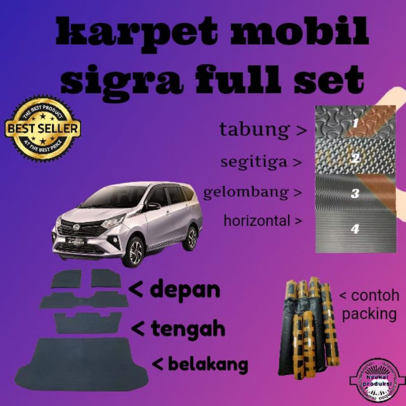 Karpet Mobil Sigra full set / matras alas kaki mobil Sigra full set