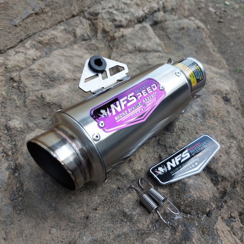 SLINCER KNALPOT EMBLEM BLUE PROLINE 15CM NFSPEED ORIGINAL SARANGAN ½