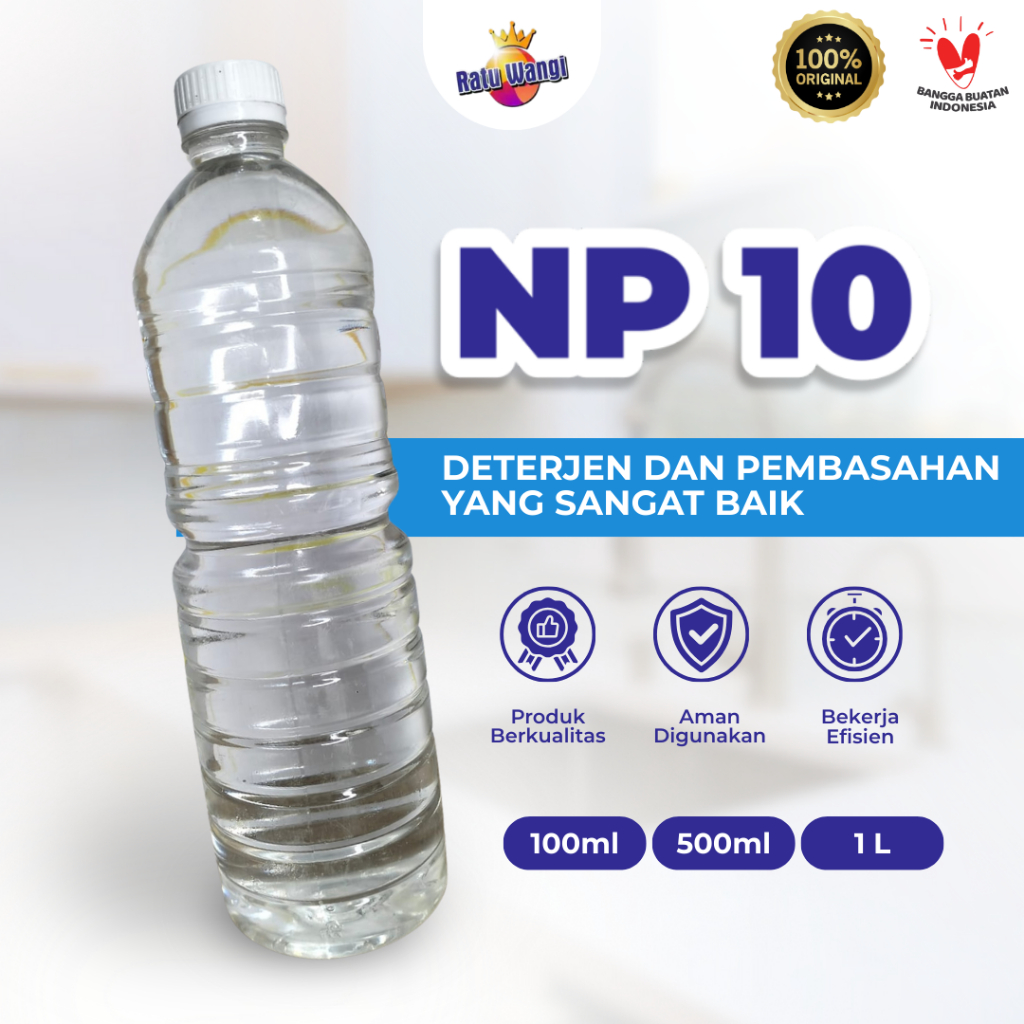NP 10 Ratu Wangi Nonyl Phenol Ethoxylate10 Emulsifier Kemasan 100 ml 500ml 1L