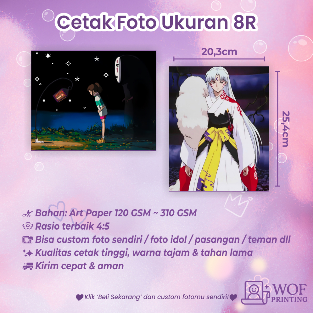 Cetak Foto Ukuran 8R – Custom Foto Sendiri | Cetak Foto Art Paper Glossy/Doff