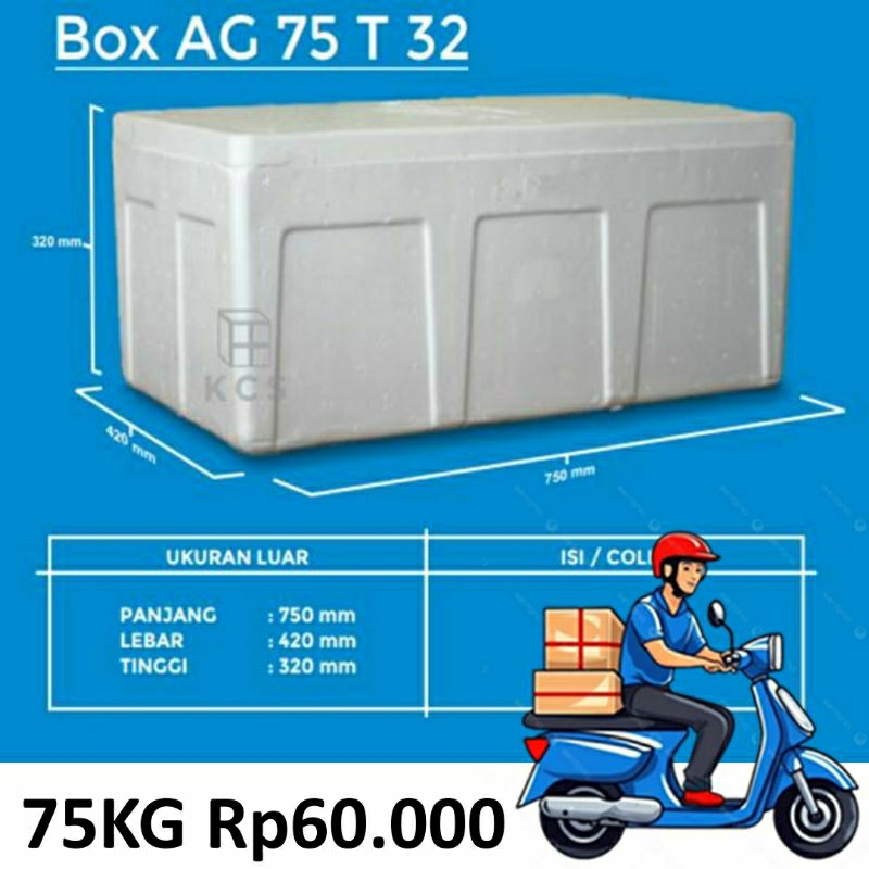 

(INSTAN) Box Foam 75kg / stereofoam box 75kg