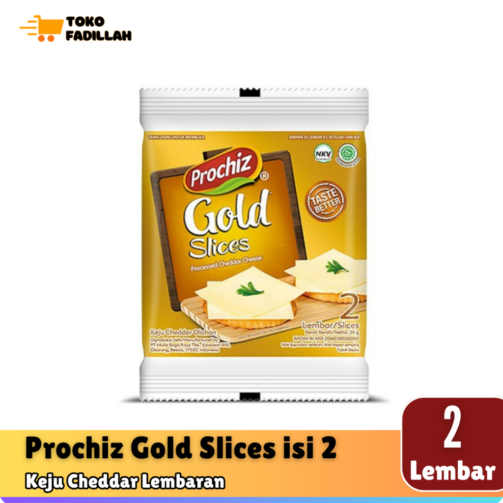 

Keju Prochiz Gold Slices Keju Cheddar isi 2 Lembar