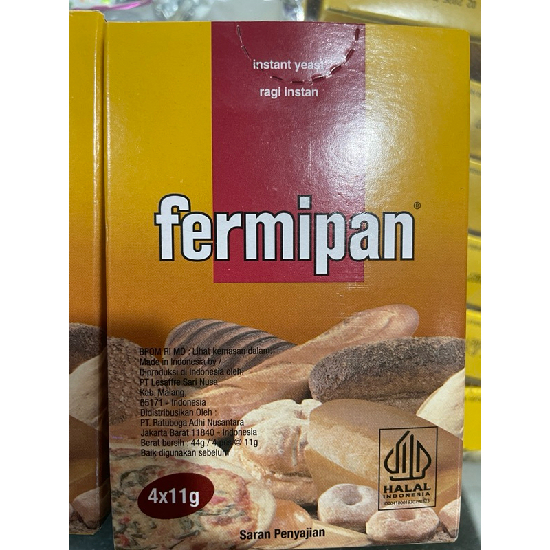 

[FERMIPAN] Yeast Instant / Ragi Kering untuk donat, bakpao, Roti kemasan 4x11Gram
