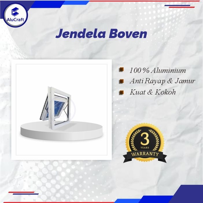 Jendela Boven Alumunium L 80 x T 50