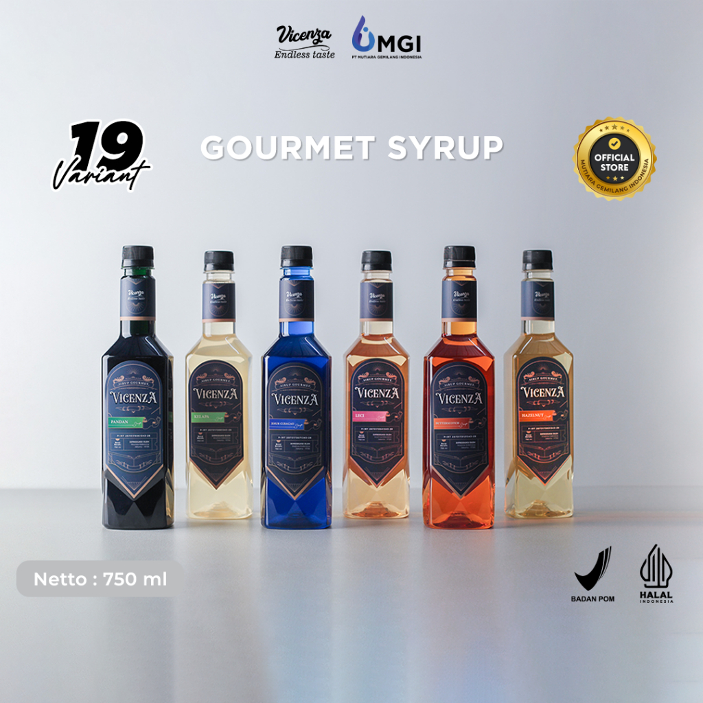Mutiaragemilang.id Vicenza Gourmet Syrup Minuman 750ML PT MGI ( Mutiara Gemilang Indonesia )