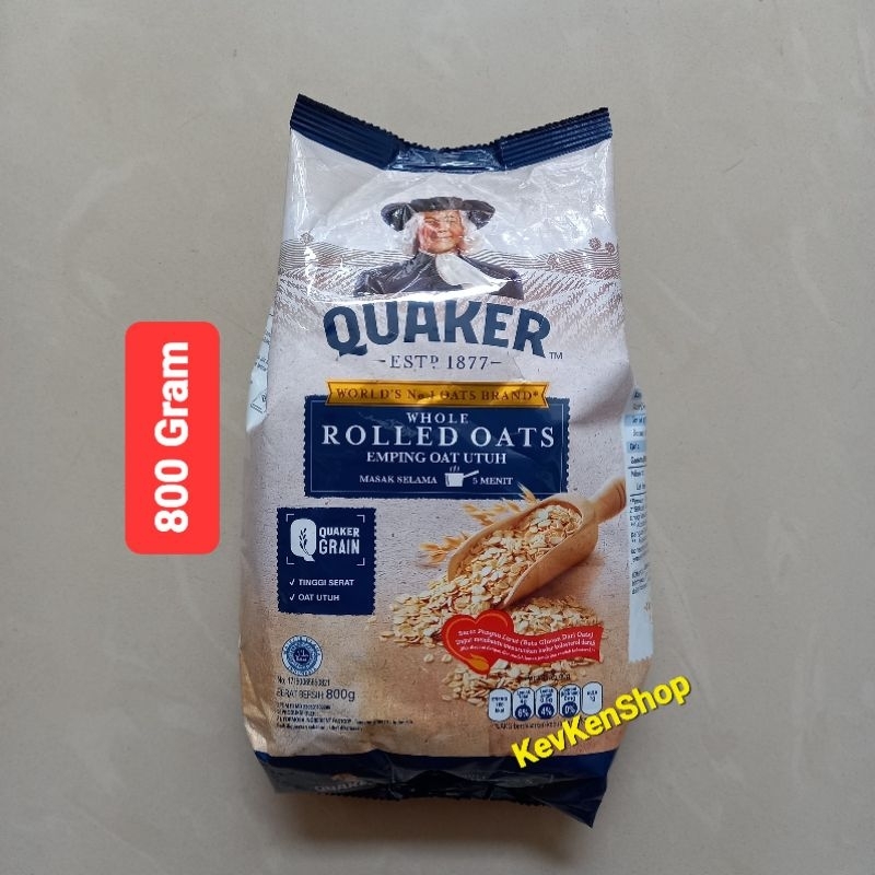 

Quaker Rolled Oats Oatmeal Sereal 800gram Bulir Utuh 800 gram BPOM