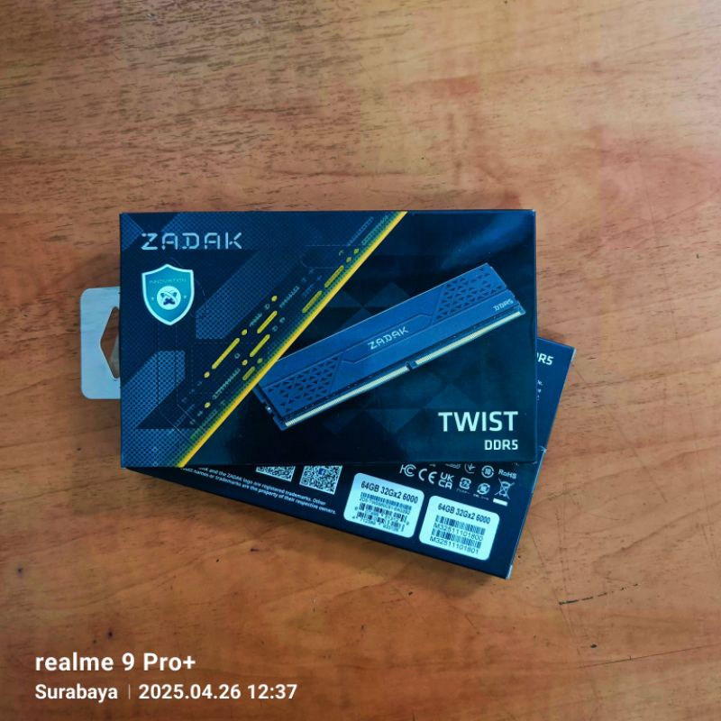MEMORY PC RAM PC LONGDIMM ZADAK TWIST 64GN DDR5 6000MHZ ( 32GB X 2 ) BY APACER PREMIUM