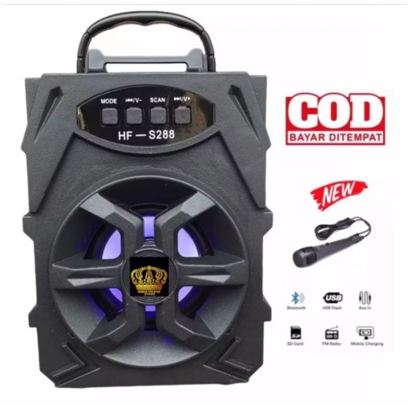 (BISACOD) Speaker Aktif Bluetooth HF-S288 Speker Portable Free Mic HF-S288