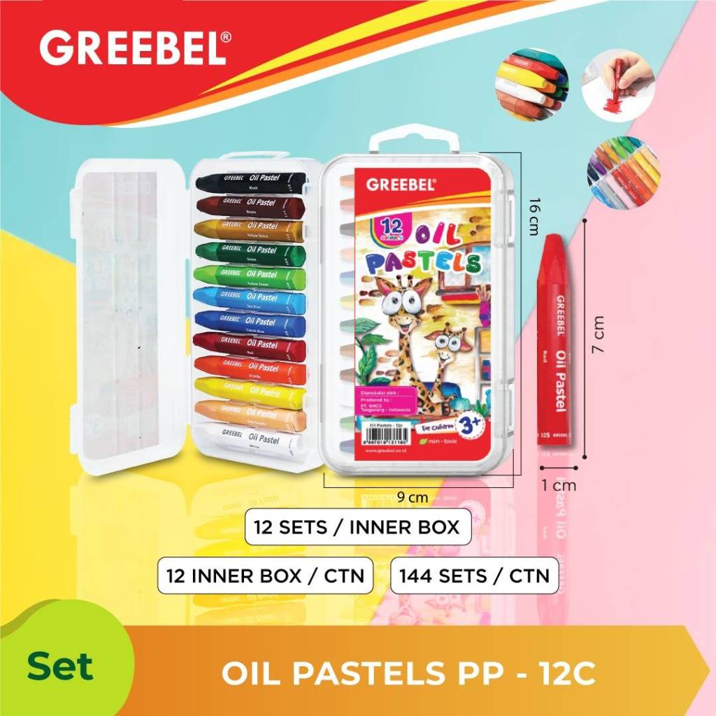 

[PAPERANDPLAY] GREEBEL OIL PASTEL | KIDS OIL PASTEL lengkap | Crayon Krayon Menggambar / Alat Gambar