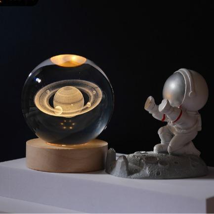lampu tidur bola kristal bulan ( sedang )