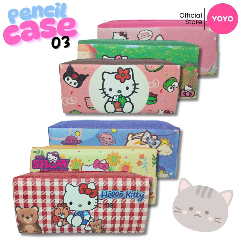 

YOYO Tempat Pensil Karakter HELLO KITTY 03 JUMBO Lucu Zipper Resleting