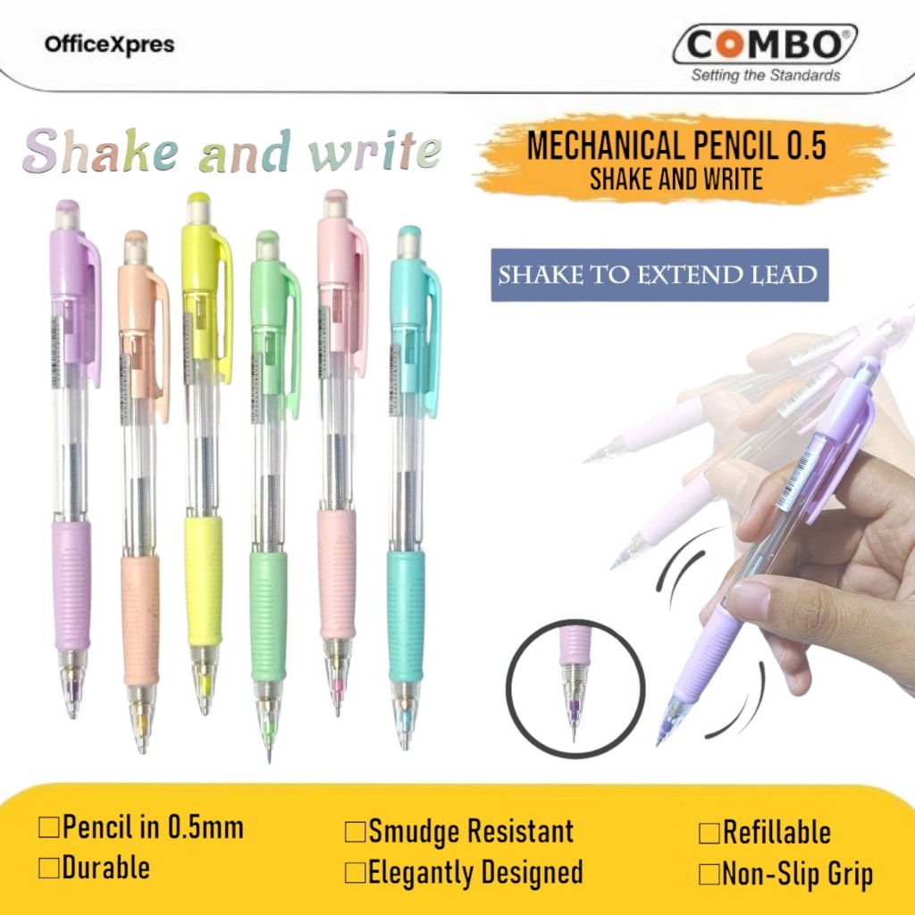 

Pensil Mekanik 0.5 / Mechanical Pencil Shake and Write / Pensil Mekanik Unik / Pensil Cetek / Retracktable Pencil 0.5 PM05/05