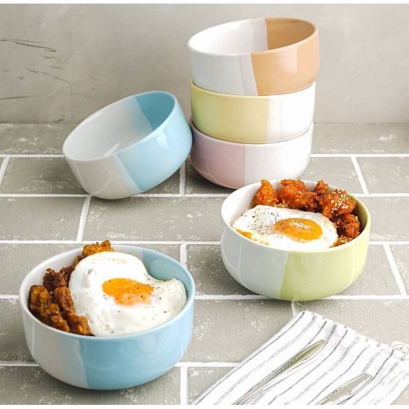 mangkok keramik two tone